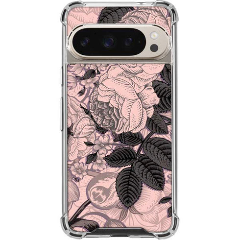 Rose Quartz Floral Pixel 9/9 Pro Clear Case